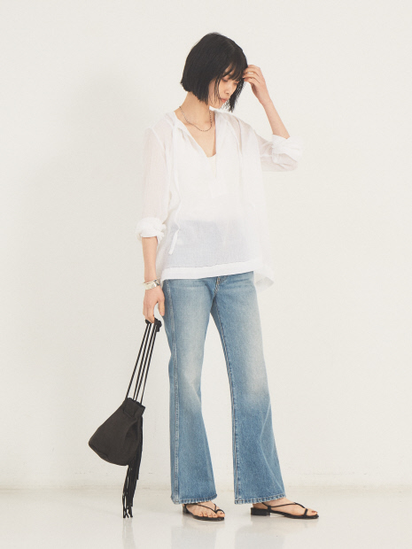 【SUNDAY atelier】TIE NECK BLOUSE