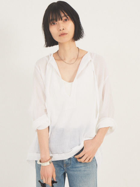 【SUNDAY atelier】TIE NECK BLOUSE