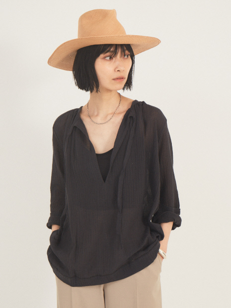 【SUNDAY atelier】TIE NECK BLOUSE