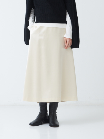 OUTLET (Ladie's) - 【YLEVE】VISCOSE WOOL SATIN SK　ウールサテン スカート