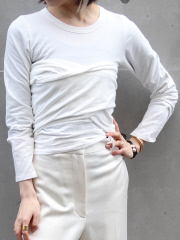 アウトレット (レディース)
【the line byK】WAYNE WRAP TEE / レイヤードデザインロンTee