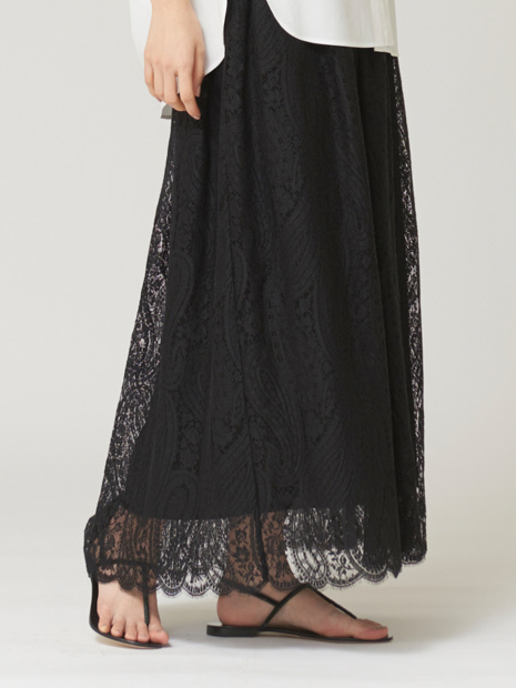 【COUTURE D'ADAM】French paisely lace skirt