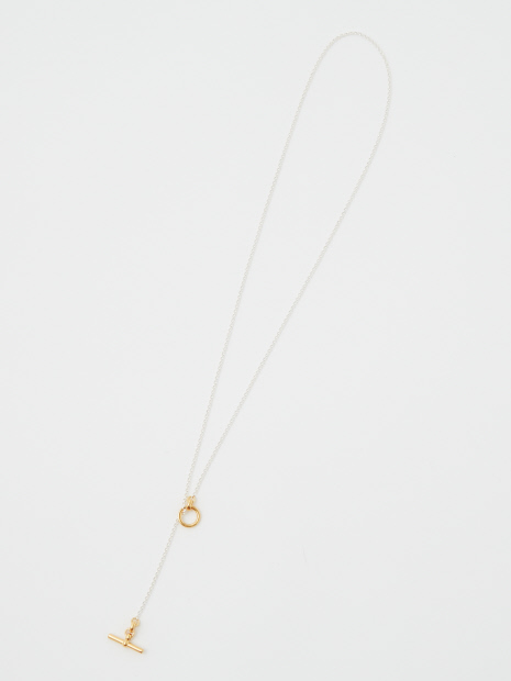 【TILLY SVEAAS】Fine Silver and gold Lariat Necklace／シルバー×ゴールドラリアットネックレス