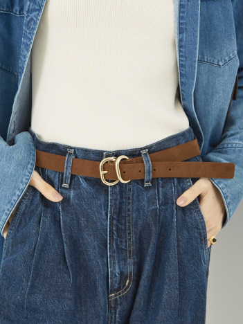 【LEFIJE】Double Buckle Belt／ダブルバックルベルト