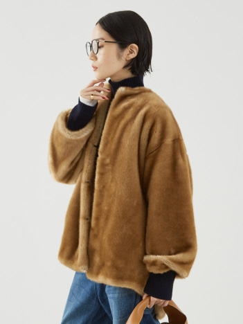 【a point etc】VESTE MARIE／フェイクファーブルゾン