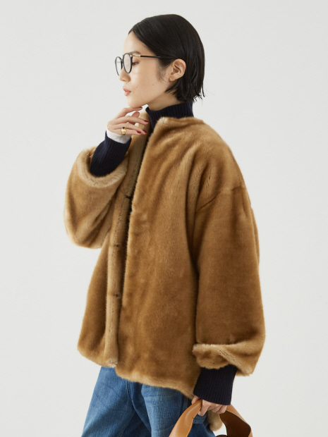 【a point etc】VESTE MARIE／フェイクファーブルゾン