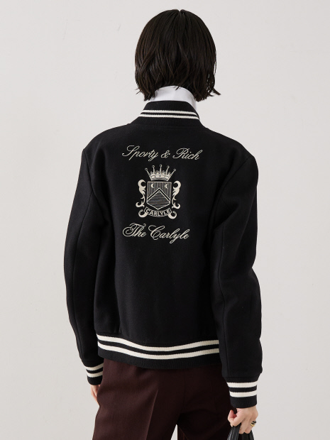 【Sporty&Rich】The Carlyle Crest Wool Varsity Jacket／スタジャン