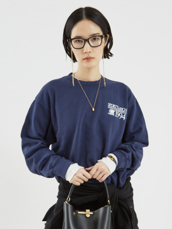 【Sporty&Rich】Finish Line Crewneck／クルーネックロゴスエット