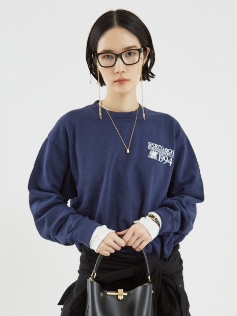 【Sporty&Rich】Finish Line Crewneck／クルーネックロゴスエット