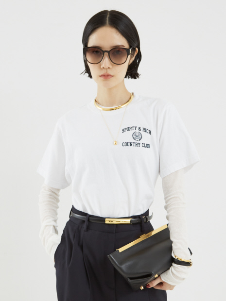 【Sporty&Rich】Varsity Crest T-Shirt／ロゴTシャツ