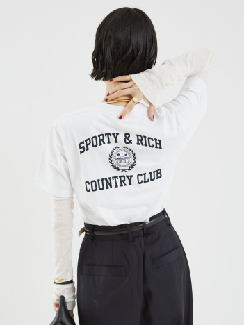 【Sporty&Rich】Varsity Crest T-Shirt／ロゴTシャツ