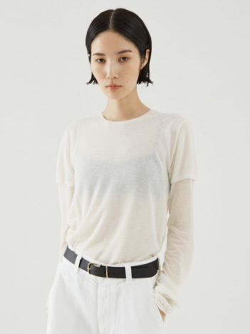 【TOTEME】Layered Knit Tee／レイヤードニットトップス