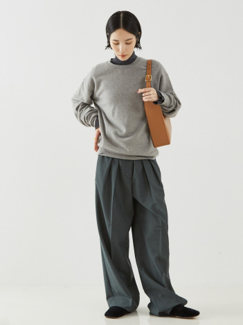 【ROHE】Wide Leg Double Pleated Trousers／ワイドレッグダブルプリーツパンツ