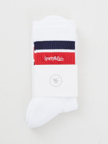 THE STORE by C' - 【Sporty&Rich】Serif Logo Striped Socks／ロゴ刺繍ストライプソックス