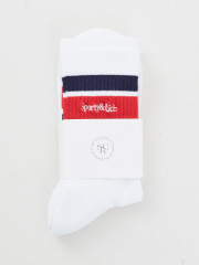 【Sporty&Rich】Serif Logo Striped Socks／ロゴ刺繍ストライプソックス