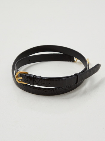 【TOTEME】DOUBLE CLASP LEATHER BELT／ダブルクラスプ型押しレザーベルト