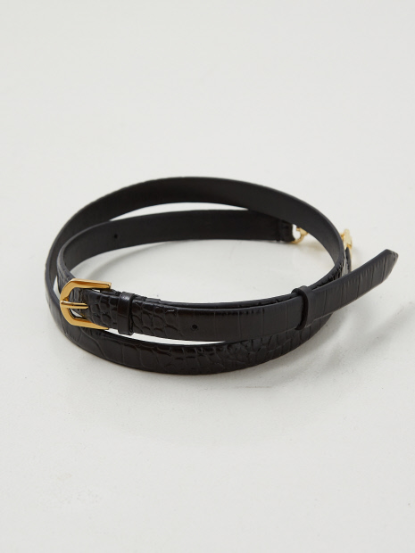 【TOTEME】DOUBLE CLASP LEATHER BELT／ダブルクラスプ型押しレザーベルト