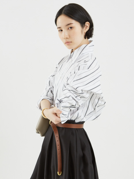 【TOTEME】KIMONO‐SLEEVE STRIPED SHIRT／ストライプシャツ