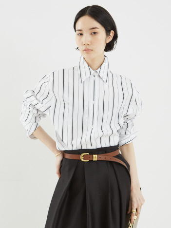 【TOTEME】KIMONO‐SLEEVE STRIPED SHIRT／ストライプシャツ