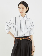 【TOTEME】KIMONO‐SLEEVE STRIPED SHIRT／ストライプシャツ