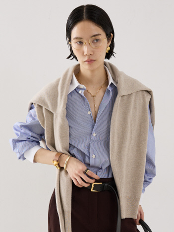 【Sporty&Rich】SRC Oversized Shirt／クレリックシャツ