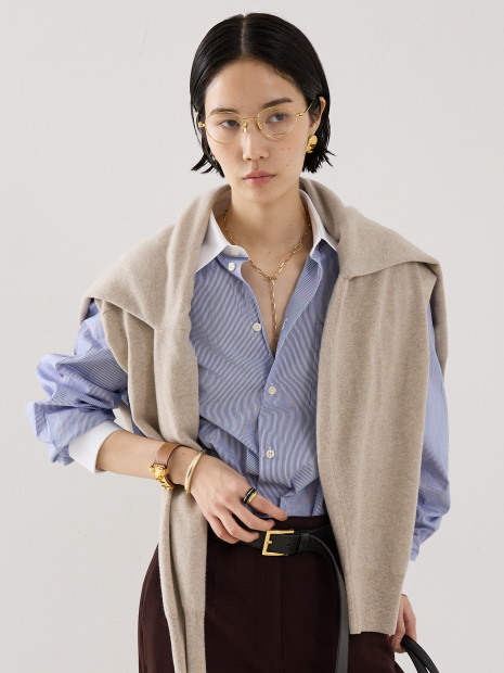 【Sporty&Rich】SRC Oversized Shirt／クレリックシャツ