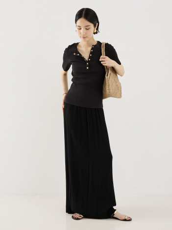 【ANINE BING】ALESSIA TEE／釦付きTシャツ