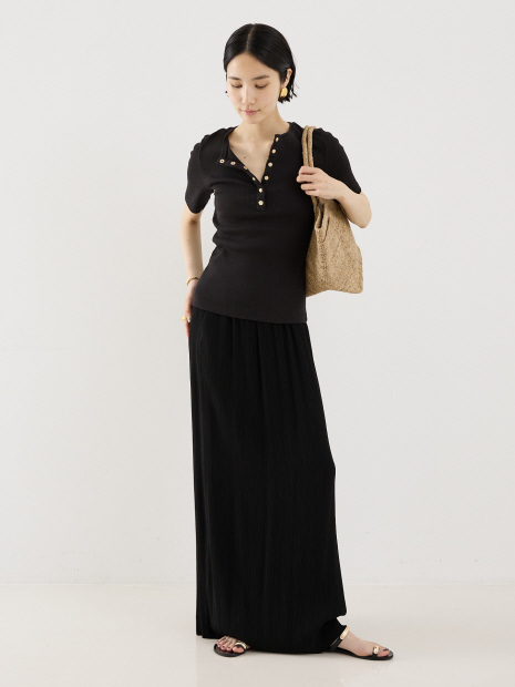 【ANINE BING】ALESSIA TEE/釦付きTシャツ