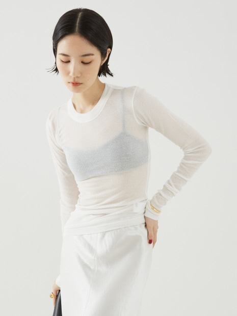 【NINETY PERCENT】ANIS SOFT RIB LONG SLEEVE TOP／リブロングスリーブトップス【予約】