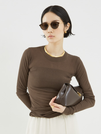 【NINETY PERCENT】ANIS SOFT RIB LONG SLEEVE TOP／リブロングスリーブトップス