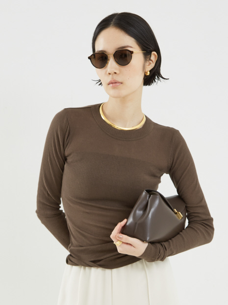 【NINETY PERCENT】ANIS SOFT RIB LONG SLEEVE TOP／リブロングスリーブトップス【予約】