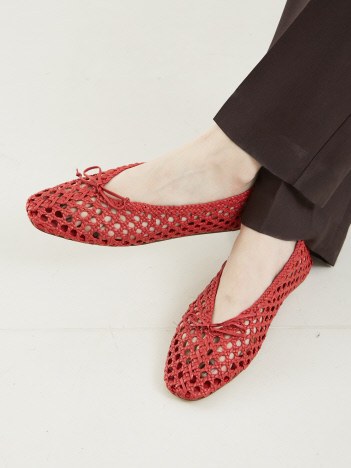 【Le Monde Beryl】REGENCY SLIPPER WOVEN LEATHER ／レザー編みフラットシューズ【予約】