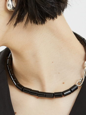 【SOPHIE BUHAI】Deco Collar In Barrel-Cut Onyx／オニキスチョーカー【予約】