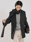 TOTEME パデットスカーフジャケット Embroidered scarf jacket dark grey mélange – TOTEME