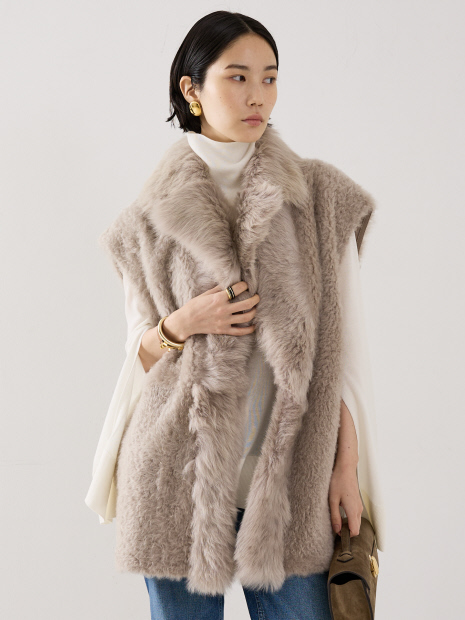 【UTZON】【別注】MOUTON VEST／ファーベスト