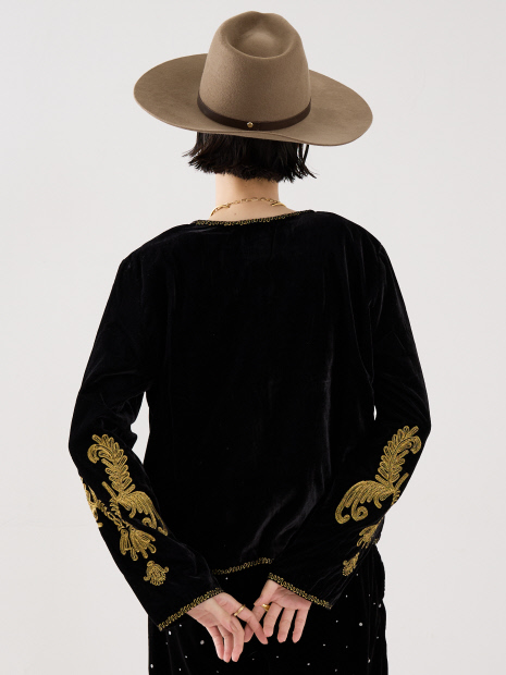 【COUTURE D'ADAM】 Velvet Embroidery Jacket／ベルベット刺繍ジャケット