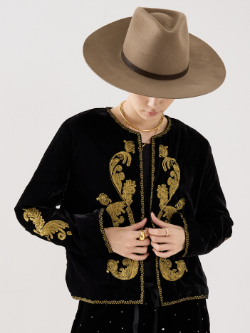 【COUTURE D'ADAM】 Velvet Embroidery Jacket／ベルベット刺繍ジャケット