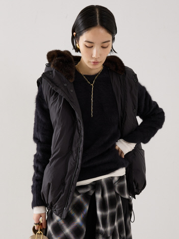 【REMI RELIEF】【別注】エコファー付きライトダウンベスト