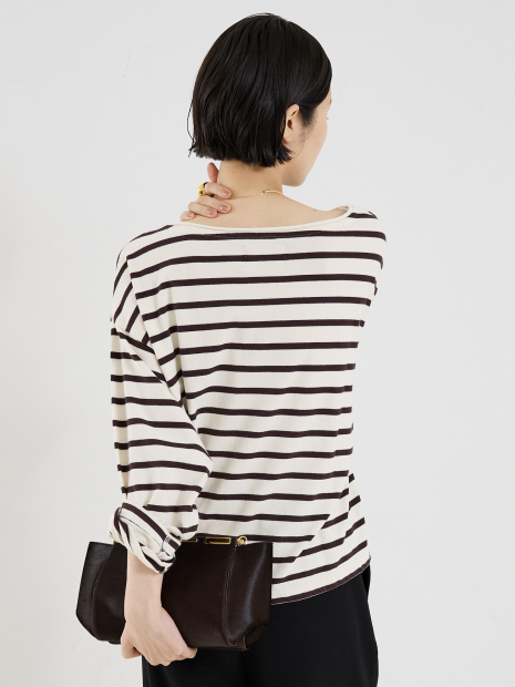 【Citizens of Humanity】BOAT NECK LONG SLEEVE/ボートネックボーダーロンTee【予約】
