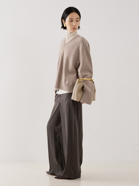 【ROHE】 V-neck Sleeve Wrap Jumper／2wayVネックニット