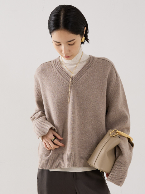 【ROHE】 V-neck Sleeve Wrap Jumper／2wayVネックニット