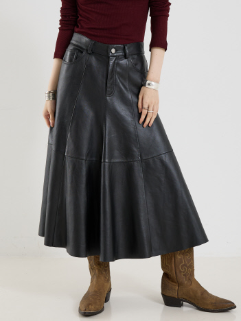 THE STORE by C' - 【HAIKURE】MID SERENITY LETHER SKIRT／レザースカート【予約】