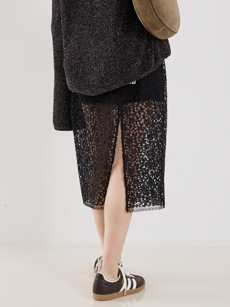 【MARIA McMANUS】Lace Ruchesd Skirt／レースルーシュスカート