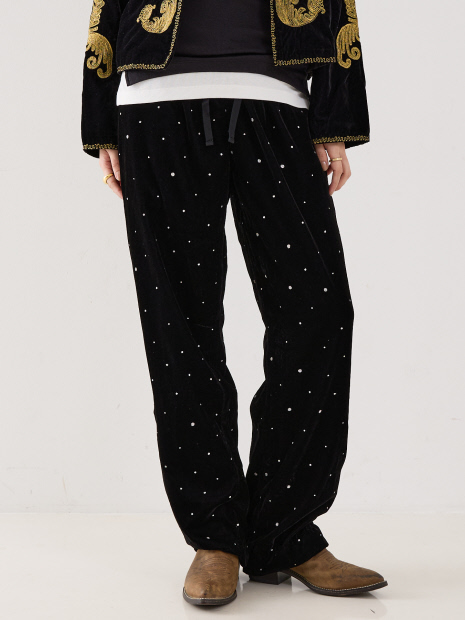 【COUTURE D'ADAM】Glitter Velvet Easy Pants／グリッターベルベットイージーパンツ