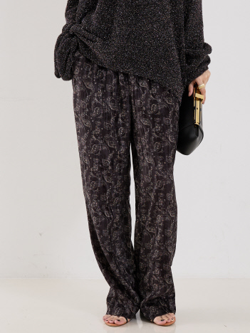 【COUTURE D'ADAM】Paisley Velvet Dress Easy Pants／ペイズリー柄イージーパンツ