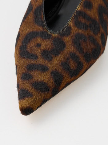 Le Monde Beryl】BABOUCHE KITTEN HEEL／レオパード柄バブーシュ｜THE 