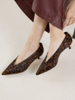 【Le Monde Beryl】BABOUCHE KITTEN HEEL／レオパード柄バブーシュ