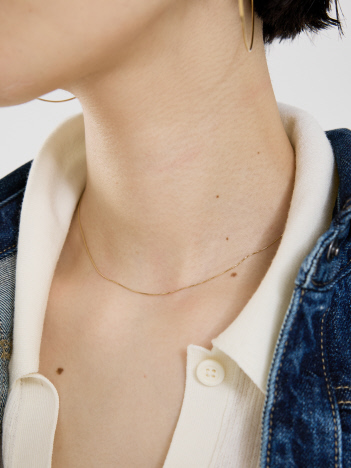 【GIGI】Gold Line Necklace／ゴールドチェーンネックレス38㎝