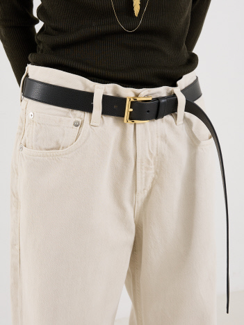 【ATELIER AMBOISE】スクエアバックルシボレザーベルト