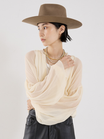 【COCUCA】シルクフェミニンブラウス